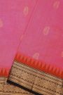 Kuppadam Sico Pink Saree With Florals And Paisley Buttis Body