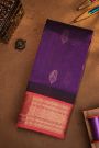 Kuppadam Sico Violet Saree With Florals And Leaves Border