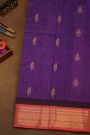 Kuppadam Sico Violet Saree With Florals And Leaves Border