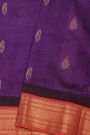Kuppadam Sico Violet Saree With Florals And Leaves Border