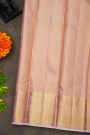 Kancheepuram Silk Baby Pink Saree With Florals And Leaves Body