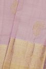 Kancheepuram Silk Baby Pink Saree With Florals And Leaves Body