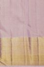 Kancheepuram Silk Baby Pink Saree With Florals And Leaves Body
