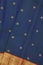Kancheepuram Silk Navy Blue Saree With Elephant Buttis Kuttu Border