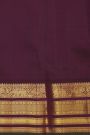 Kancheepuram Silk Peach Pink Saree With Purple And Antique Gold Zari Floral Peacock Border