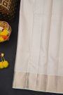 Kancheepuram Silk Off White Saree With Parrots In Checks Body