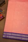 Kuppadam Sico Peach Saree With Paisley And Florals Gap Border