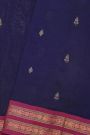Kuppadam Sico Navy Blue Saree With Florals And Buttis Body