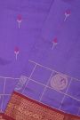 Kuppadam Sico Lavender Saree With Florals And Peacock Buttis In Checks Body