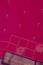 Kuppadam Sico Pink Saree With Florals And Peacock Buttis In Checks Body