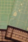 Kuppadam Sico Mint Green Saree With Floral And Butti Checks Body