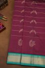 Kuppadam Sico Wine Saree With Floral And Parrot Butti Body
