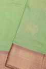 Kuppadam Sico Mint Green Saree With Floral And Buttis In Zari Work Border