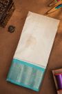 Kuppadam Sico Off White Saree With Floral And Zari Lines Border