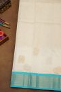 Kuppadam Sico Off White Saree With Floral And Zari Lines Border