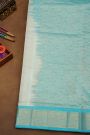 Kuppadam Sico Off White Saree With Floral And Zari Lines Border
