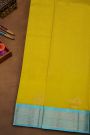Kuppadam Sico Yellow Saree With Peacock Butti Checks Body