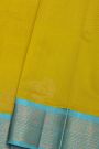 Kuppadam Sico Yellow Saree With Peacock Butti Checks Body