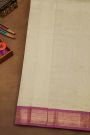 Kuppadam Sico Beige Saree Showcasing Floral And Elephant Border