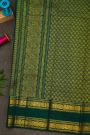 Kancheepuram Silk Sea Green Saree With Zari Lines And Peacock Buttis Body