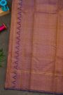 Kancheepuram Silk Violet Saree With Zari Checks And Elephant Buttis Body