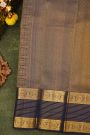 Kancheepuram Silk Purple Saree With Zari Lines Florals And Peacocks Buttis Body