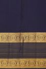 Kancheepuram Silk Purple Saree With Zari Lines Florals And Peacocks Buttis Body