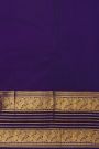 Kancheepuram Silk Royal Blue Saree With Gandaberunda Buttis In Zari Lines Body