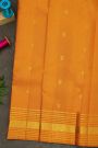Kancheepuram Silk Mustard Saree With Vaira Oosi Floral And Gandaberunda Butti Body