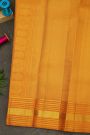 Kancheepuram Silk Mustard Saree With Vaira Oosi Floral And Gandaberunda Butti Body
