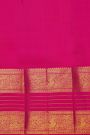 Kancheepuram Silk Peach Pink Saree With Peacock Butti Checks Body