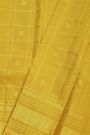 Kancheepuram Silk Mustard Yellow Saree With Peacock And Floral Border