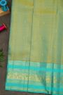 Kancheepuram Silk Dual Colour Saree With Floral And Peacock Border