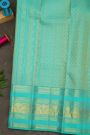 Kancheepuram Silk Dual Colour Saree With Floral And Peacock Border