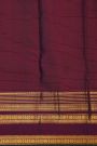 Kancheepuram Silk Navy Blue Saree With Zari Checks And Florals Buttis Body