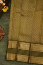 Kancheepuram Silk Mustard Yellow Saree With Zari Checks Florals And Peacocks Buttis Body