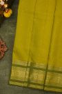 Kancheepuram Silk Lime Green Saree With Zari Checks And Floral Buttis Body