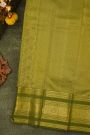 Kancheepuram Silk Lime Green Saree With Zari Checks And Floral Buttis Body