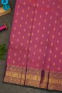 Kancheepuram Silk Rani Pink Saree With Floral Buttis Body