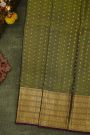 Kancheepuram Silk Mehendi Green Saree With Florals And Buttis Body