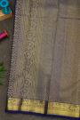 Kancheepuram Silk Royal Blue Saree With Zari Cross Lines Peacocks And Yali Border