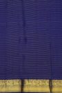 Kancheepuram Silk Royal Blue Saree With Zari Cross Lines Peacocks And Yali Border