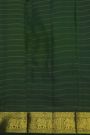 Kancheepuram Silk Bottle Green Saree With Zari Lines And Buttis Body