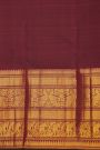 Kancheepuram Silk Dark Maroon Saree With Zari Checks And Rudraksha Buttis Body