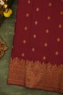 Kancheepuram Silk Maroon Saree With Florals Turning Border