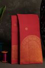 Kancheepuram Silk Red Saree With Self Turning Border