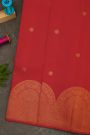Kancheepuram Silk Red Saree With Self Turning Border