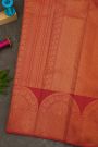 Kancheepuram Silk Red Saree With Self Turning Border
