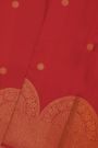 Kancheepuram Silk Red Saree With Self Turning Border
