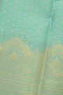 Kancheepuram Silk Sea Green Saree With Lakshdweep Buttis And Self Turning Border